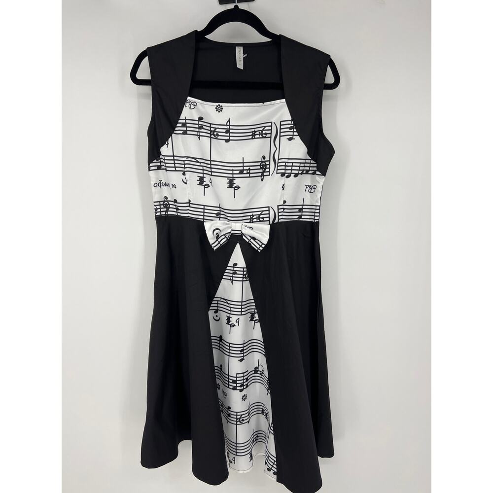Vintage Hua Lan Musical Notes Dress Women's Large
